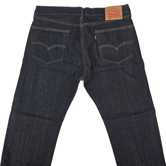 Levi’s 505 Jeans Men’s 36x30 Regular Fit Straight Leg Black Waterless Denim NEW - Picture 2 of 7